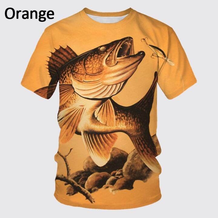 summer-new-fishing-enthusiasts-t-shirt-3d-printed-fish-pattern-tshirt-ferocious-fish-short-sleeved-carp-round-neck-the-big-size-t-shirt