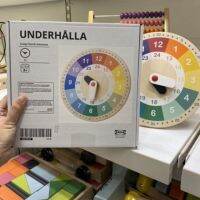 DEK นาฬิกาเด็ก ของเล่นไม้ นาฬิกา นาฬิกาไม้ Underhalla diameter 25 cm. By IKEA นาฬิกาเด็กผู้หญิง  นาฬิกาเด็กผู้ชาย