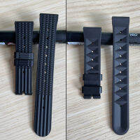 20MM Genuine Rubber Band Suit for Seiko Series Watch MM300 SBDX 6105 Waffle Watch Strap Replace Parts Black Silver