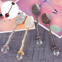 【2023】Vintage Alloy Carved Coffee Stirring Spoons Crystal Handle Spoons Flatwares For Home Kitchen Dessert Tea Spoon Flatware Accessor 【hot】