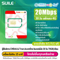 CMLink ความเร็ว 20Mbps ซิมการ์ดเติมเงินเบอร์ไทย อินเตอร์เน็ต 30 วัน 70GB/เดือน พร้อมบริการเสริมเปิดเบอร์จีนเพิ่มได้ NO.4