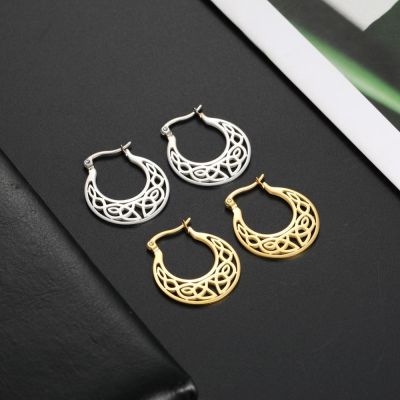 【CC】 Skyrim Irish Knot Earrings for Gold Color Round Hoop Earring Fashion Jewelry 2023