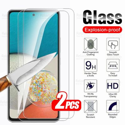 แก้วป้องกัน2ชิ้นสำหรับ Samsung Galaxy A53 5G ปกป้องหน้าจอ Sumsung Galaxi A 53 53A 2022กระจกเทมเปอร์ฟิล์มผ้าใบนิรภัย9H