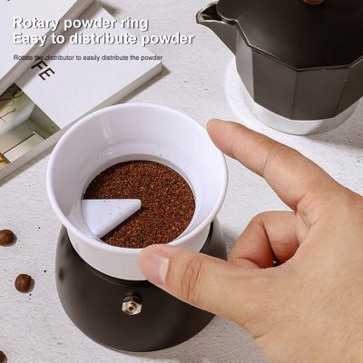 ที่อัดกาแฟสำหรับหม้อโมก้าขนาด85มม. 90มม. แหวนวัดปริมาณผงกาแฟแบบหมุนอุปกรณ์เครื่องใช้ในครัวเอสเปรสโซ่