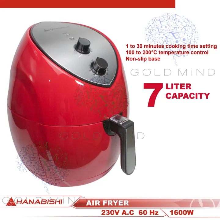 Hanabishi Air Fryer 7.0L Can Bake, Roast, and Fry Gold Mind Everyday