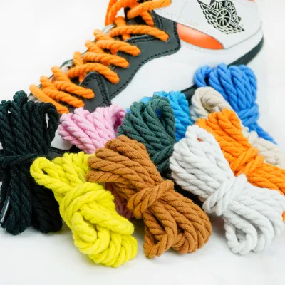 0.6CM Shoelaces Colorful Round Shoelaces Thicker Cotton Shoelaces Running Sneakers Laces 0.6CM Shoelaces 120CM Shoelaces Boots Shoe Laces Cotton Shoelaces Sneakers Laces Running Shoe Laces Colorful Shoe Laces