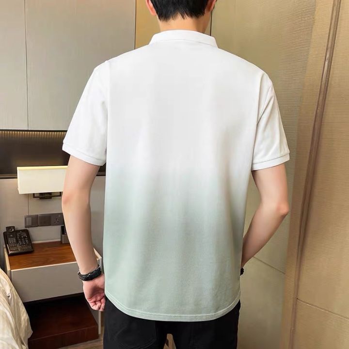 ใหม่แฟชั่นผู้ชายเสื้อโปโลแขนสั้นผ้าฝ้ายเสื้อยืด