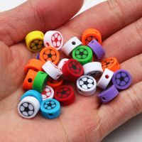 【CW】℡  20/50/100pcs Mixed Football Polymer Clay Beads Loose Spacer for Diy Jewelry Making Crafts Accessories