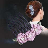 Korean Cloth Flower Hair Comb Stereoscopic Rose Flower Insertion Comb Hair Discs Exquisite  Hair Accessories