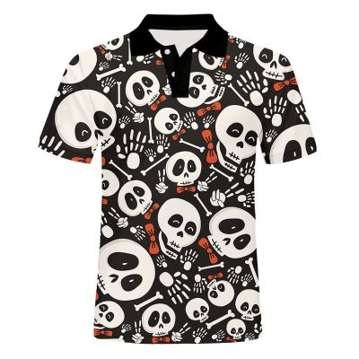IFPD EU Size Hip Hop 3D New 2023 Polo T Shirt Cute Skull Print Mens Polo Shirts Summer Terror Short Sleeve Harajuku Top Dropshipping