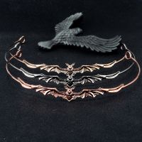 Hallowmas Baroque Punk Metal Bat Shape Bridal Tiaras headband Wedding Hair Accessories Vintage Alloy Pageant Headpiece