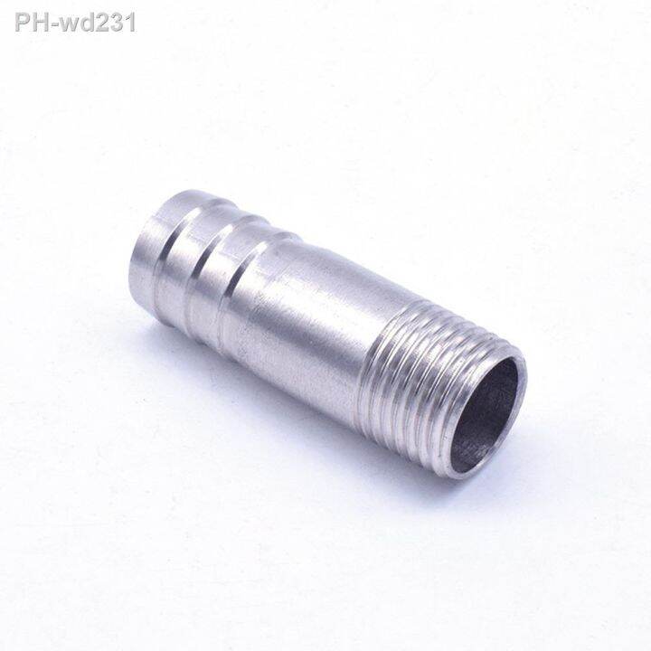 1-8-quot-1-4-quot-3-8-quot-1-2-quot-3-4-quot-1-quot-to-2-quot-bspt-male-x-hose-barb-hosetail-barrel-nipple-coupler-304-stainless-steel-fitting-water-gas-oil