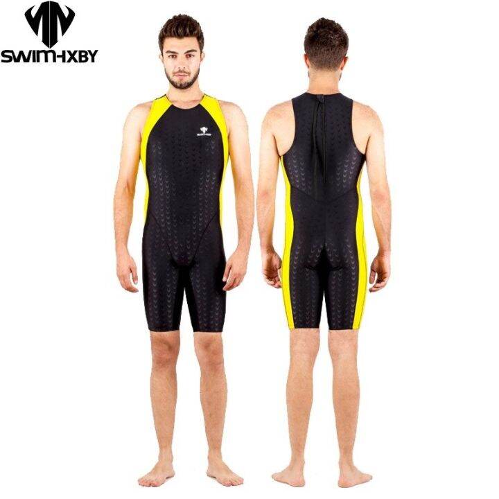 HXBY Swimwear Men One Piece Swimsuit Competition Racing Swimwuit