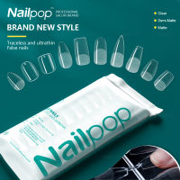 NAILPOP 120ชิ้นเล็บปลอมอะคริลิกดบนเล็บโลงศพเล็บเทียมล้างเล็บปลอมเคล็ดลับสำหรับการขยายเล็บเครื่องมือ