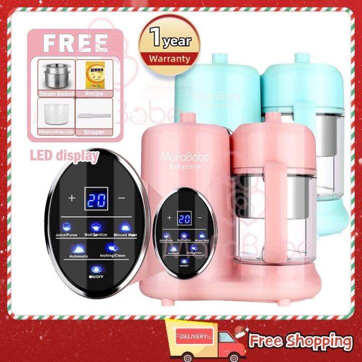 Mafababe 5 in 1 Baby Food Processor Heating/Steam/Defrost/Blend Can