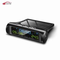 ❈▤ Newest Car USB Solar Charge Smart Digital Clock Calendar Time Temperature LED Display Automobile Interior Accessories Auto Start