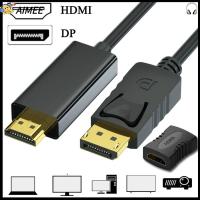 AIMEE 3/6/10FT การ์ดเชื่อมต่อ DP เป็น HDMI ปลั๊กแอนด์เพลย์ 4K 30Hz ตัวแปลง HDMI เป็น HDMI Duranble ไม่เป็นสนิมไม่เป็นสนิม พอร์ตแสดงผลเป็นตัวแปลง HDMI จอคอมพิวเตอร์แล็ปท็อปทีวีโปรเจคเตอร์