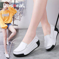 DOSREAL ของแท้หนังผู้หญิงเท้ารองเท้าผ้าใบเรียบตื้น Trainers Comfort รองเท้าแตะ Slip-On แพลตฟอร์มรองเท้าผ้าใบบัลเล่ต์สุภาพสตรีรองเท้าขนาดใหญ่41