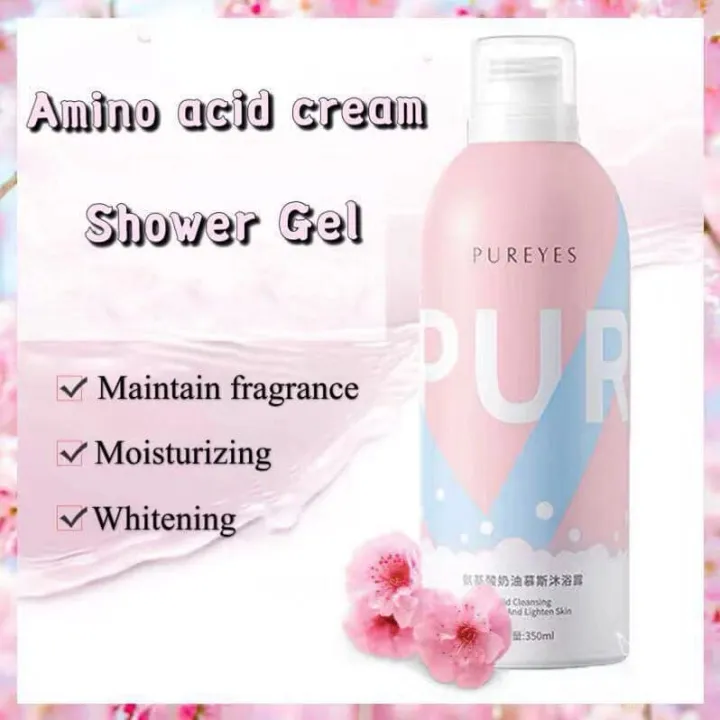 Pureyes Amino Acid Cream Mousse Shower Gel Whitening Perfume Body Wash