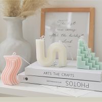 Mordern Home Decoration Accessories Ins quot;U quot; quot;S quot; quot;L quot; Style Yarn Geometric Scented Candle Soy Wax Aromatherapy Ornament Souvenir