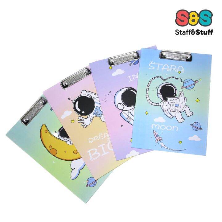 A4 Clip Board Cute Astronaut Cartoon Writing Pad Paper Holder Lazada PH