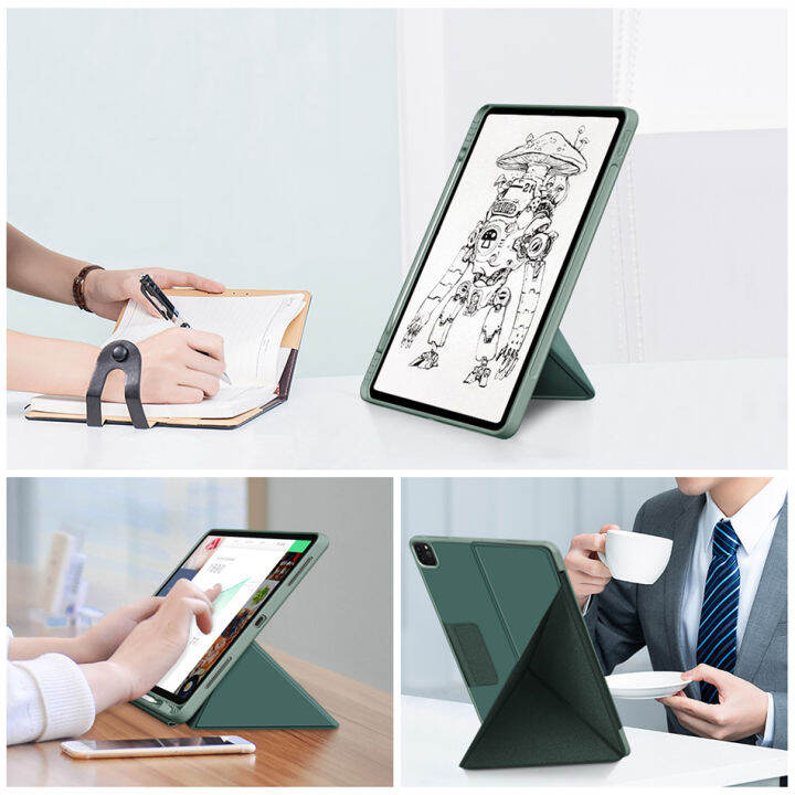 lentopgoods-tri-พับขาผ้าซองหนังที่มีช่องเสียบดินสอสำหรับ-ipad-pro-11-2022ปกสมาร์ทสำหรับ-ipad-pro-11อัตโนมัตินอนตื่นขึ้นมากรณี-tpu-2020-2018-ปากกา