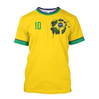 2023 Customized Fashion Mens Soccer T-shirt, 9527 3d Short Sleeve T-shirt, Brazil Soccer T-shirt, Soccer Apparel,，Contact the seller for personalized customization