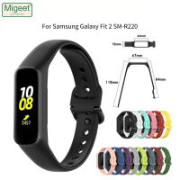 Migeet Samsung Galaxy Fit สายรัดข้อมือซิลิโคน2 SM-R220,สายเปลี่ยนกันน้ำกันเหงื่อสายนาฬิกาข้อมือสมาร์ทวอทช์สามารถปรับได้5.5-8.5นิ้ว