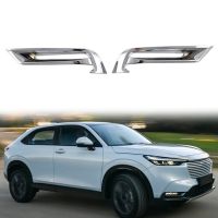 Car Chrome Silver Front Bumper Lower Grille Trim Strips Fog Light Frame Cover Trim for Honda HRV HR-V 2021 2022 2023