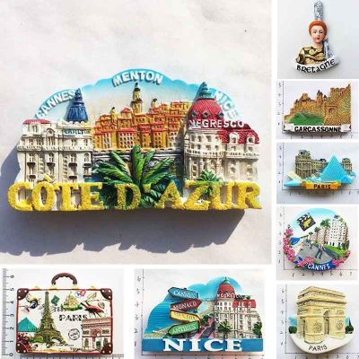 France Paris Fridge Magnet Souvenir Carcassonne Cannes Imanes Para Riviera Arch of Triumph NICE Magnetic Stickers Home Decor