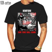 ใหม่เสื้อยืดพิมพ์ลาย Kmfdm Our Time Will Come สีดําสําหรับผู้ชาย