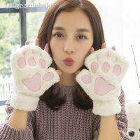 【hot】♧  Cartoon Claw Gloves for Thickened Exposed Fingers Half Warm