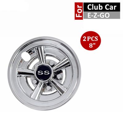 2Pcs 8Inch SS Golf Cart Wheel Covers 5 Spoke Design Hub Cap for Golf Carts for Club Car EZGO Yamaha