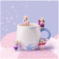 Starbucks Sakura Cup Rim Clip Set ตุ๊กตาเกาะแก้ว สตาร์บัคส์ คอลซากุระ 2022 (ขายเป็นเซ็ท 4 ชิ้น มีกล่อง ไม่รวมแก้ว)