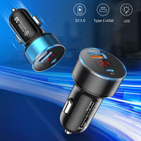 Topdigit USB 2พอร์ตแบบพกพา,ที่ชาร์จ Type-C PD 20W ชาร์จเร็วที่ชาร์จโทรศัพท์มือถือใน QC3.0ที่ชาร์จแบตในรถที่รวดเร็วรถมินิใช้งานสะดวก