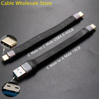 C Male To C Male USB4.0 40GB C Male To A Male 10GB Flexible Cord Flat Extension Cable PD Fast Charging FPC Flexible Short Line Wires  Leads Adapters