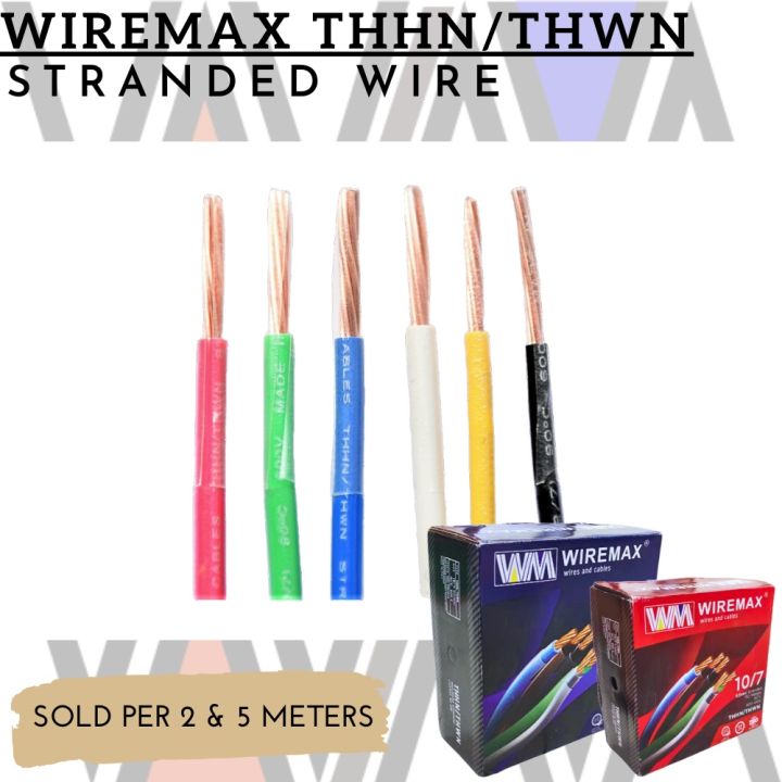 WIREMAX THHN/THWN Stranded Wire PER 2- & 5-Meters Gauge #10(5.5mm), and ...