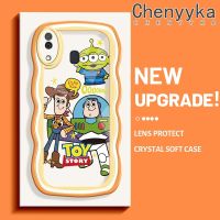 Chenyyka เคส M10s A20s A20ปลอกสำหรับ Samsung กาแลคซีเป็นลอนแฟชั่นการ์ตูนทอยสตอรี่เคสโทรศัพท์แบบใสครีมที่น่ารักดีไซน์ใหม่กรอบป้องกันเลนส์กล้องโปร่งใสกันกระแทก