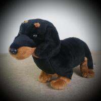 【A Great】 จีน ZooDachshund สุนัขยัดตุ๊กตานุ่ม Plushie12 Quot; สีดำสีน้ำตาลใหม่