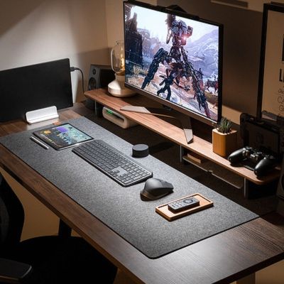 【jw】▥☎♠  Large Office Computer Desk Table Big Wool Felt Laptop Cushion Non-slip Gamer Mousepad