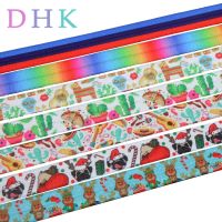 [HOT YUKXKLJWHJKG 578]DHK 5/8 39; 39; 5หลา,ไล่ระดับสีคริสต์มาสต้นกระบองเพชรเม็กซิโกพิมพ์ลาย FOE ยืดหยุ่นริบบิ้นยืดผมโบว์คาดศีรษะ E1602 DIY