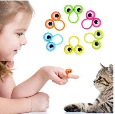 24Pcs Eye Finger Pups Big Eyes Plastic Rings with Wiggle Eyes 25mm Party Favors for Kids Gift Toys Pinata Fillers Birthday