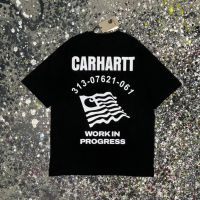 2023 NewCARHARTT WIP Carhart สินค้าแฟชั่นธงพิมพ์ดิจิตอลโลโก้คู่แขนสั้นเสื้อยืด