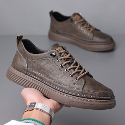 Italian Genuine Leather Casual Shoes Mens Lace Up Oxford Shoes Outdoor Jogging Shoes Office Mens Dress Shoes Sneakers 2023 Man