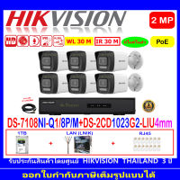 HIKVISION IP CAMERA 2MP DS-2CD1023G2-LIU 2.8/4mm(6)+NVR DS-7108NI-Q1/8P/M(C)(1)+1TB/2TB H2LRJ