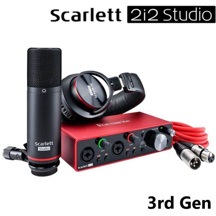 New Focusrite Scarlett 2I2 Studio 3Rd Gen 2I2 Audio Interface+CM25 MKIII Condenser Microphone
