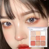 อายแชโดว์9สีตลับอายชาโดว์สีสดใสกันน้ำติดทนนานอายแชโดว์แวววาวกันน้ำชิมเมอร์อายแชโดว์เนื้อแมทอายแชโดว์ Q6L2