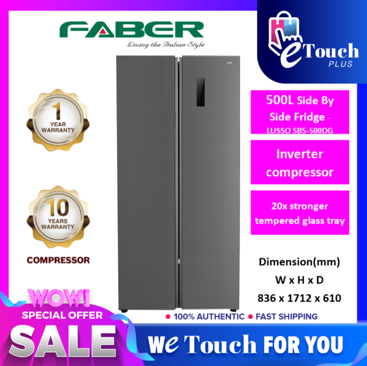 faber side by side fridge