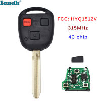 Oibwye ชิป4C 315MHz กุญแจรถยนต์รีโมท3ปุ่มสำหรับ Toyota Land Cruiser 1998 1999 2000 2001 2002 HYQ1512V FJ Cruiser