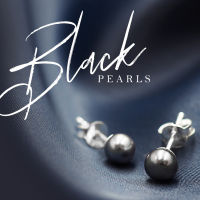 Mizuchol ต่างหูเงินแท้ ประดับไข่มุก Black Pearl Earrings (SALE)